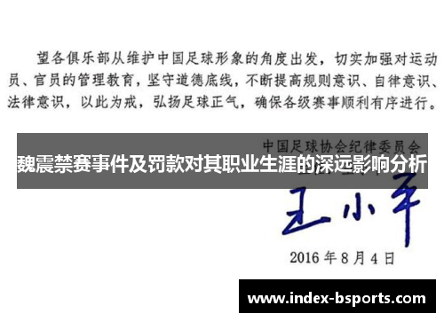 魏震禁赛事件及罚款对其职业生涯的深远影响分析